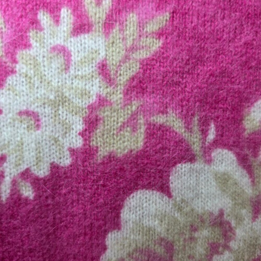 BODEN Pink Floral Lambswool Angora Super Soft Cardigan 12 - Picture 5 of 10